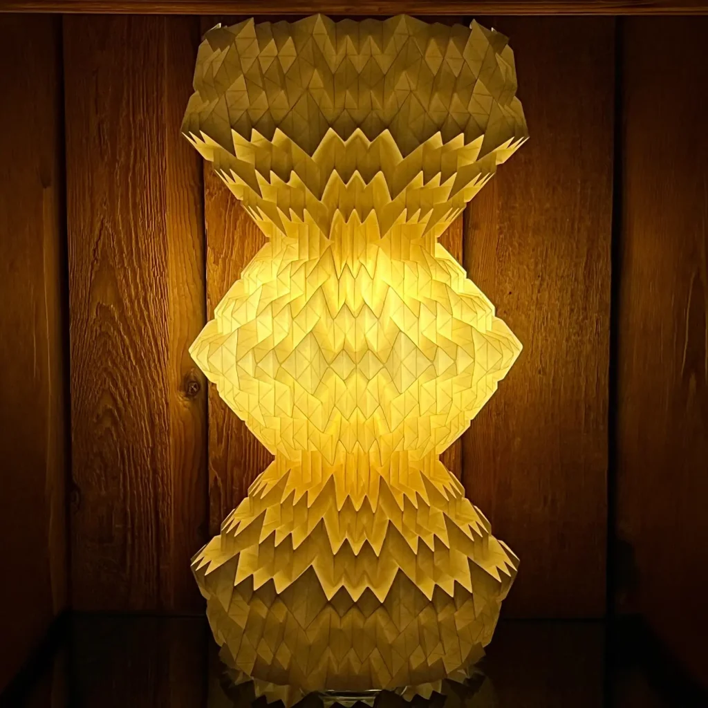 Muira-Ori Style Lamp origami tessellation by Charlie Weitzenberg