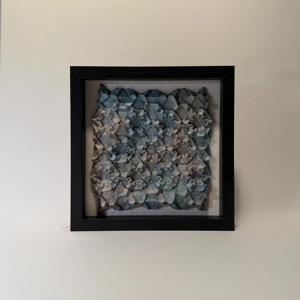 framed origami tessellation by Charlie Weitzenberg