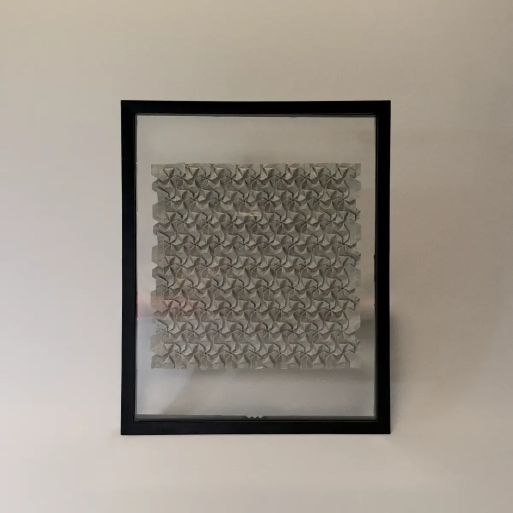 framed origami tessellation by Charlie Weitzenberg
